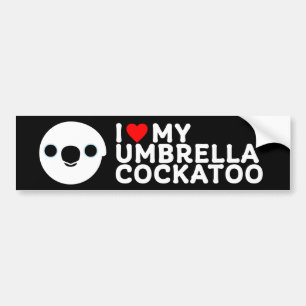 AUTOCOLLANT DE VOITURE J'ADORE MON PARAPLUIE COCKATOO