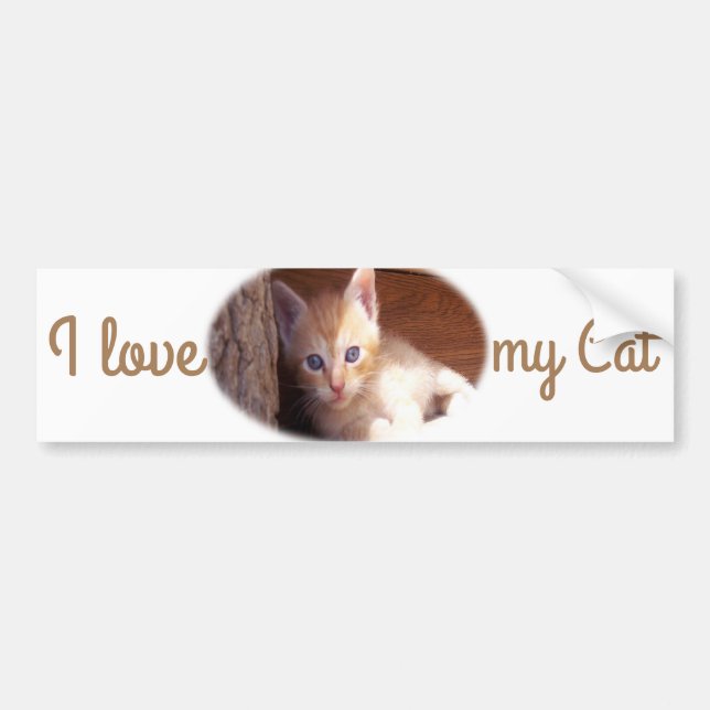 Autocollant De Voiture J'adore mon Sticker Cat Bumper (Devant)
