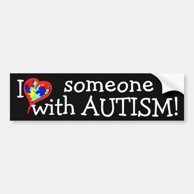 Autocollant De Voiture J'ai <3 personnes avec AUTISM! (Devant)
