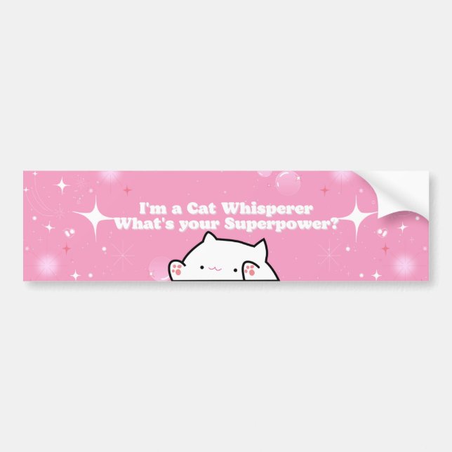 Autocollant De Voiture J'ai Cat Whisperer What's your Superpower Funny (Devant)