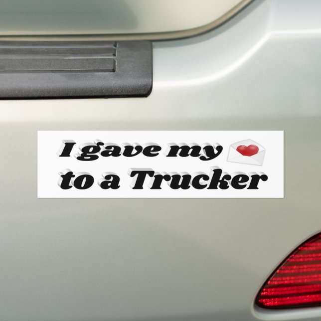 Autocollant De Voiture J'ai donné mon coeur à un camion (En voiture)