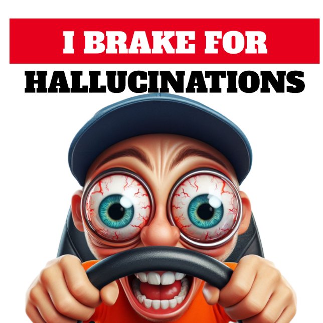 AUTOCOLLANT DE VOITURE J'AI PRIS DES HALLUCINATIONS (Créateur téléchargé)