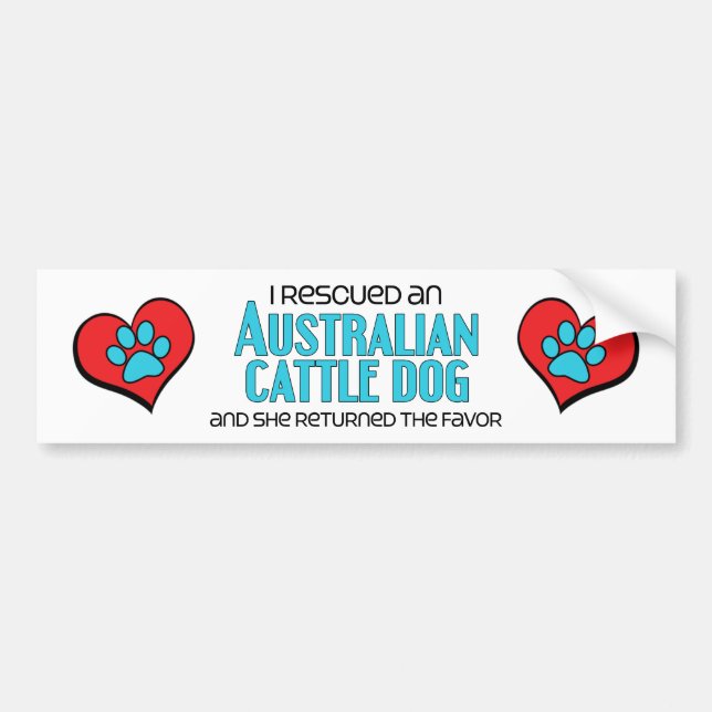 Autocollant De Voiture J'ai secouru un chien australien de bétail (le (Devant)