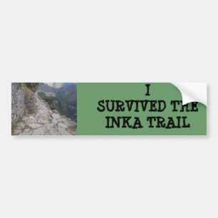 AUTOCOLLANT DE VOITURE J'AI SURVÉCU À LA TRAÎNÉE BUMPERSTICKER D'INKA