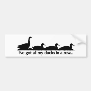 Autocollant De Voiture J'ai tous mes canards d'affilée...