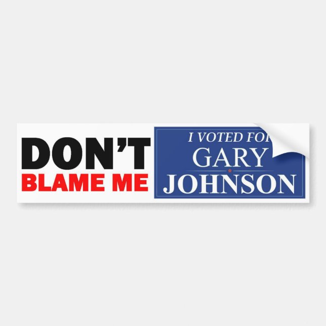 Autocollant De Voiture J'ai voté pour GARY JOHNSON (Devant)