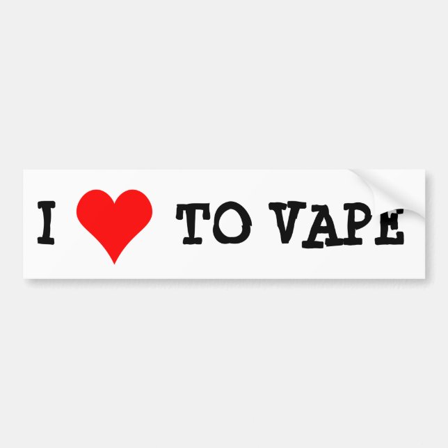 AUTOCOLLANT DE VOITURE J'AIME À VAPE (Devant)
