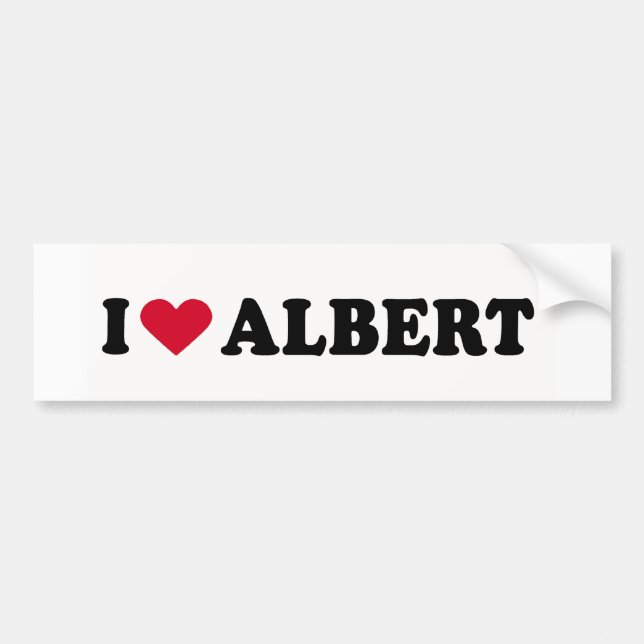 AUTOCOLLANT DE VOITURE J'AIME ALBERT (Devant)