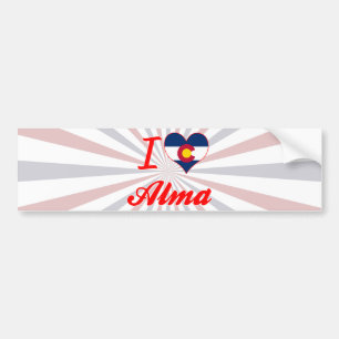 Autocollant De Voiture J'aime Alma, le Colorado