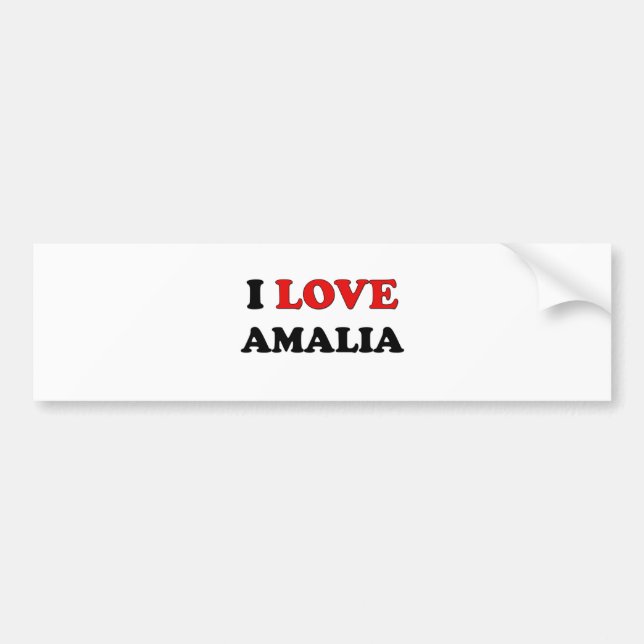 Autocollant De Voiture J'aime Amalia (Devant)