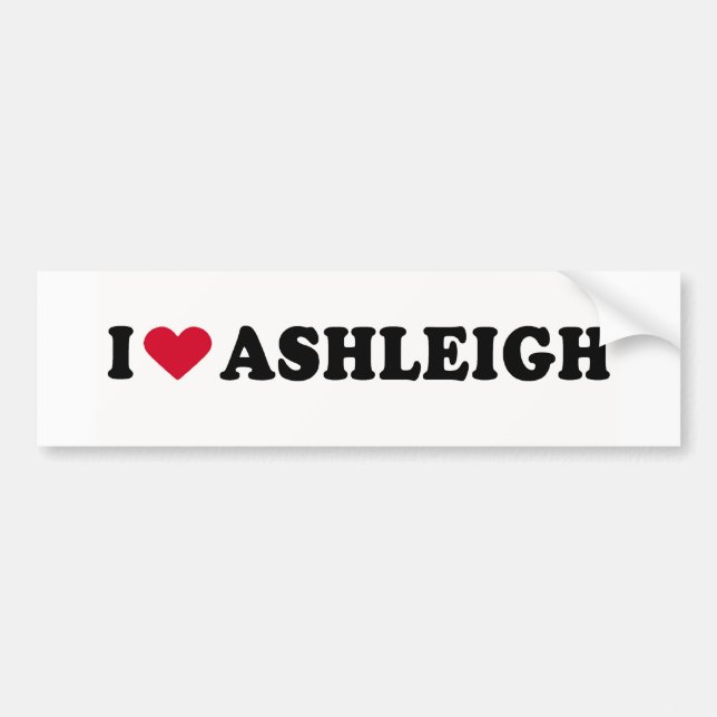 AUTOCOLLANT DE VOITURE J'AIME ASHLEIGH (Devant)