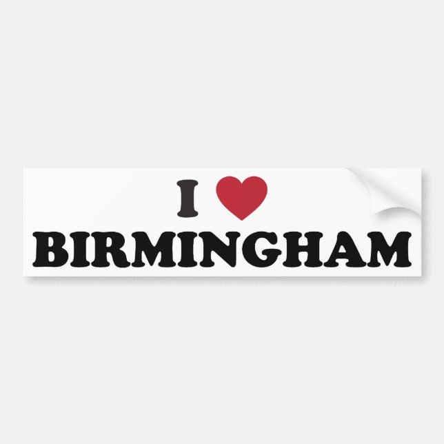 Autocollant De Voiture J'aime Birmingham Alabama (Devant)