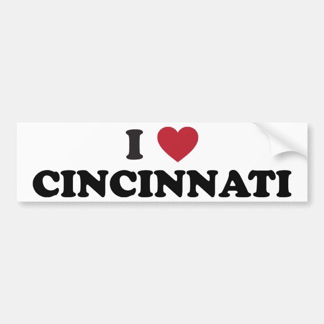 Autocollant De Voiture J'aime Cincinnati Ohio (Devant)