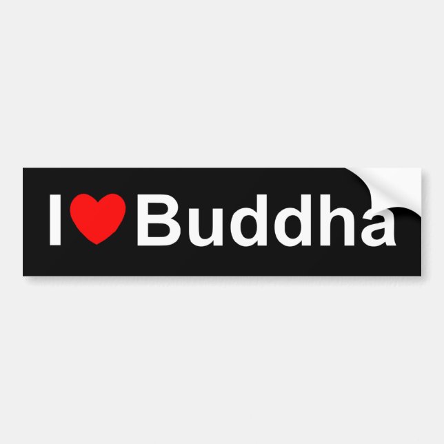 Autocollant De Voiture J'aime (coeur) Bouddha (Devant)