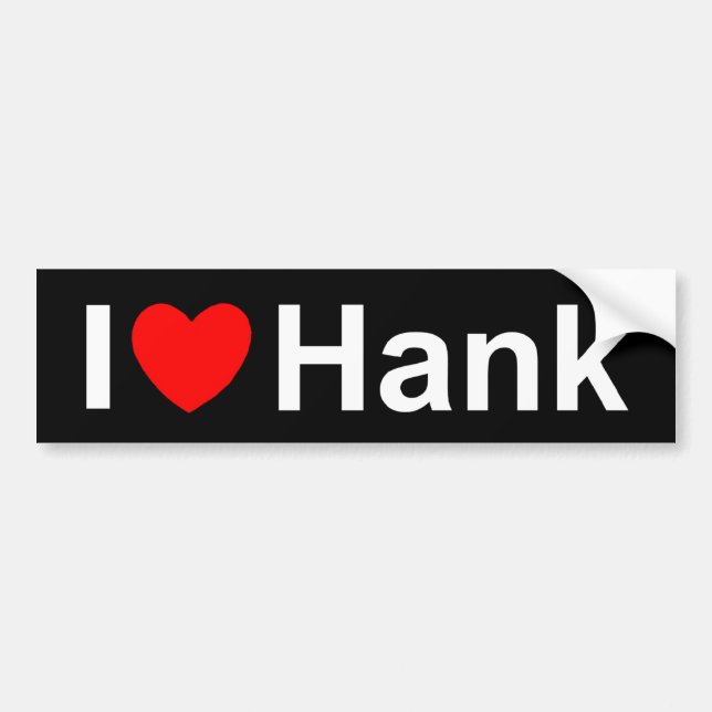 Autocollant De Voiture J'aime (coeur) Hank (Devant)