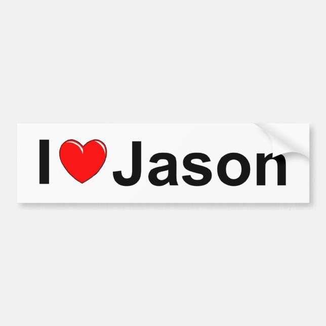 Autocollant De Voiture J'aime (coeur) Jason (Devant)