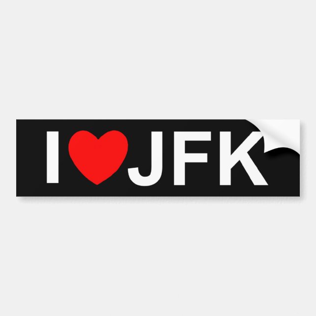 Autocollant De Voiture J'aime (coeur) JFK (Devant)