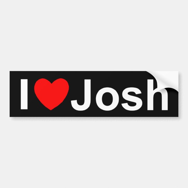 Autocollant De Voiture J'aime (coeur) Josh (Devant)