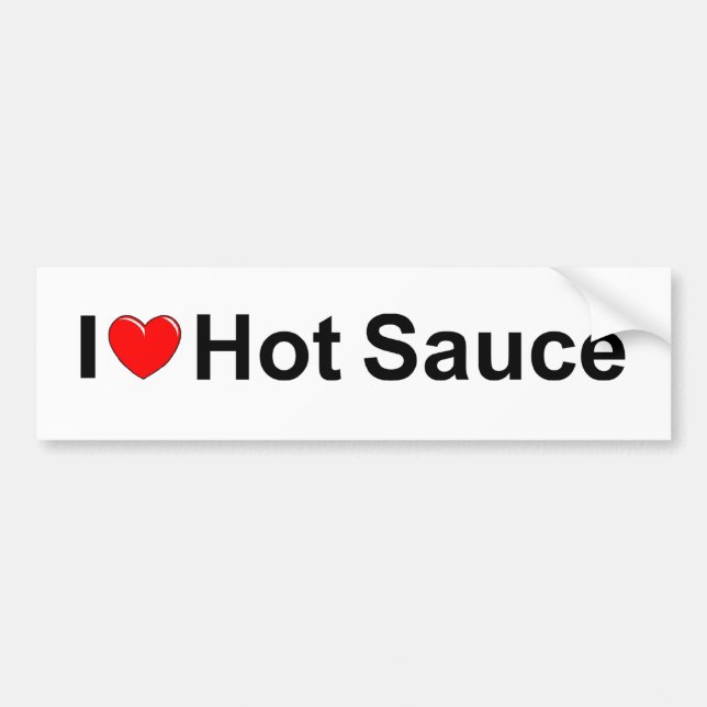 Autocollant De Voiture J'aime (coeur) la sauce chaude (Devant)