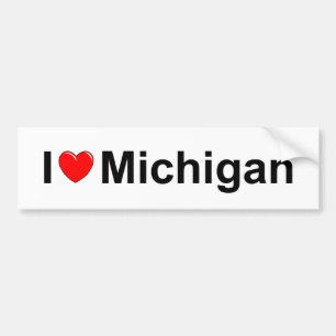 Autocollant De Voiture J'aime (coeur) le Michigan