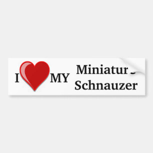 Autocollant De Voiture J'aime (coeur) mon chien de Schnauzer miniature