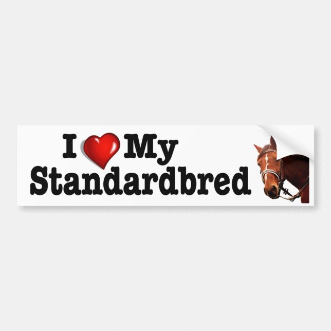 Autocollant De Voiture J'aime (coeur) mon décalque standardbred de cheval (Devant)