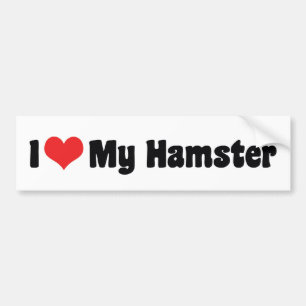Autocollant De Voiture J'aime cœur mon hamster
