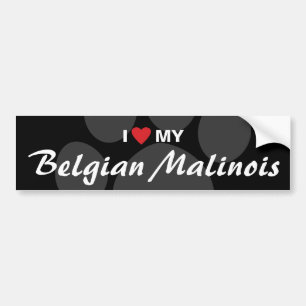 Autocollant De Voiture J'aime (coeur) mon Malinois belge