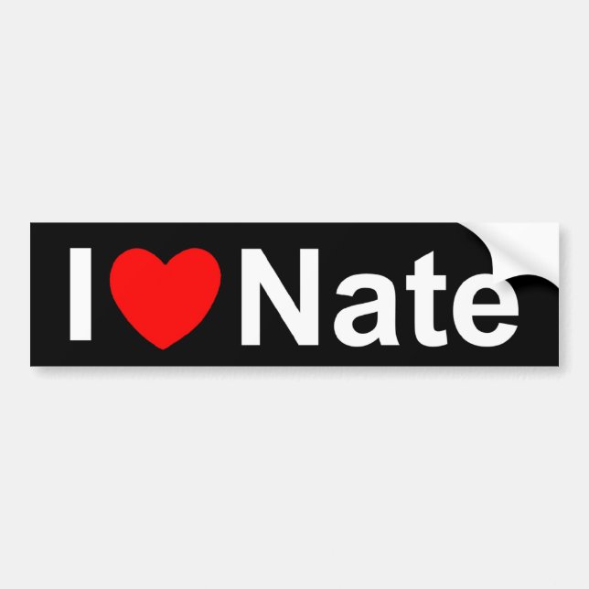 Autocollant De Voiture J'aime (coeur) Nate (Devant)