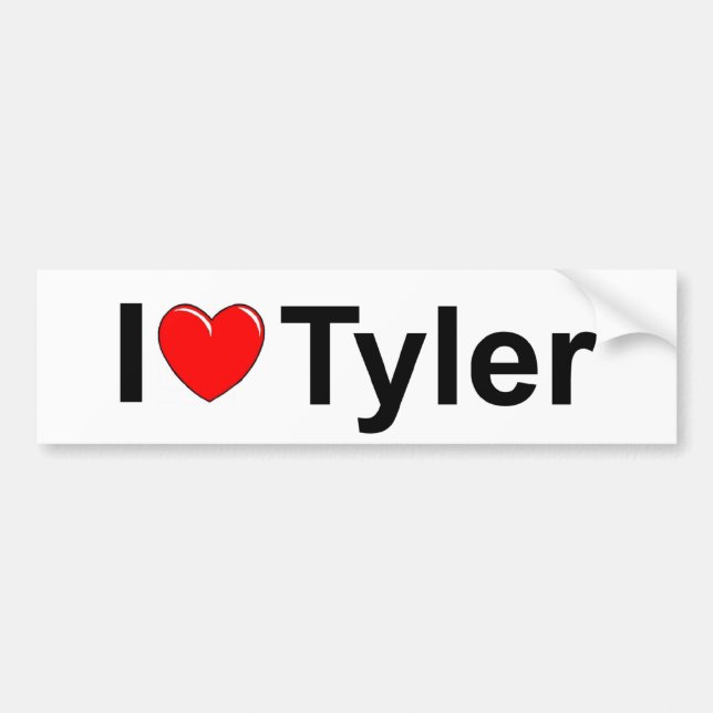 Autocollant De Voiture J'aime (coeur) Tyler (Devant)
