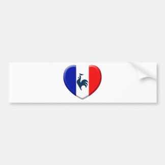 Autocollant De Voiture J'aime coq drapeau France
