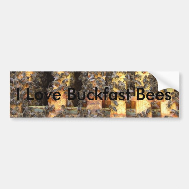 Autocollant De Voiture J'aime des abeilles de buckfast (Devant)