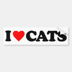 AUTOCOLLANT DE VOITURE J'AIME DES CHATS