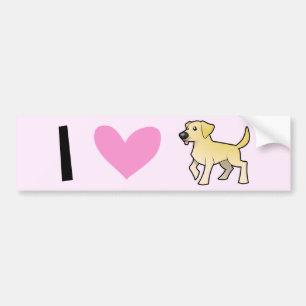 Autocollant De Voiture J'aime des chiens d'arrêt de Labrador