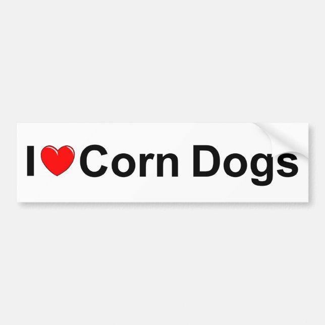 Autocollant De Voiture J'aime des chiens de maïs (de coeur) (Devant)