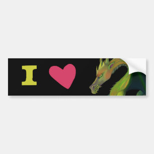 Autocollant De Voiture J'aime des dragons