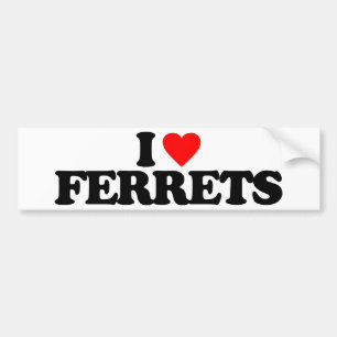 AUTOCOLLANT DE VOITURE J'AIME DES FURETS