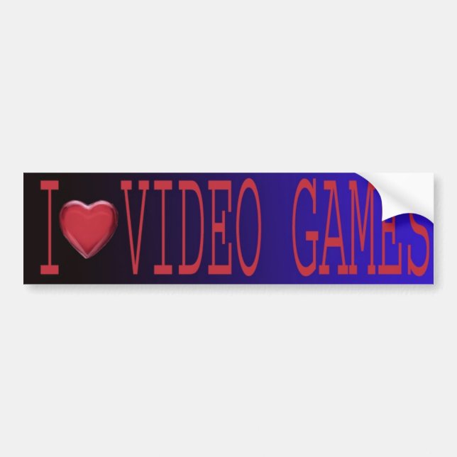 AUTOCOLLANT DE VOITURE J'AIME DES JEUX VIDÉO (Devant)