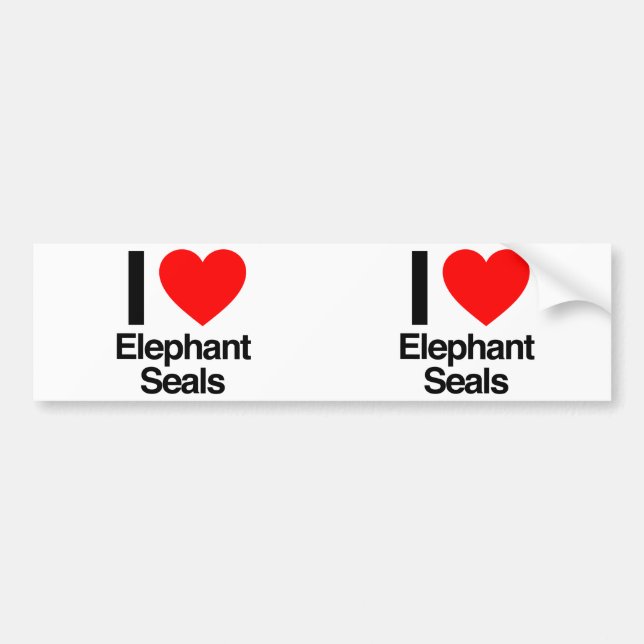 Autocollant De Voiture j'aime des joints d'éléphant (Devant)