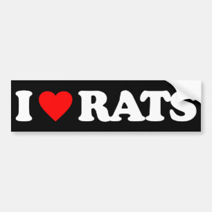 AUTOCOLLANT DE VOITURE J'AIME DES RATS