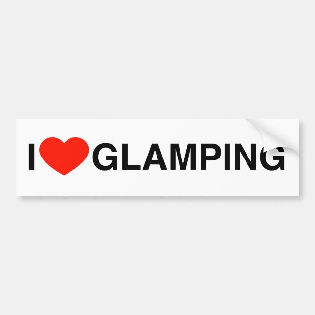 Autocollant De Voiture J'aime Glamping (Devant)