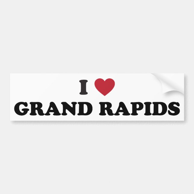 Autocollant De Voiture J'aime Grand Rapids Michigan (Devant)