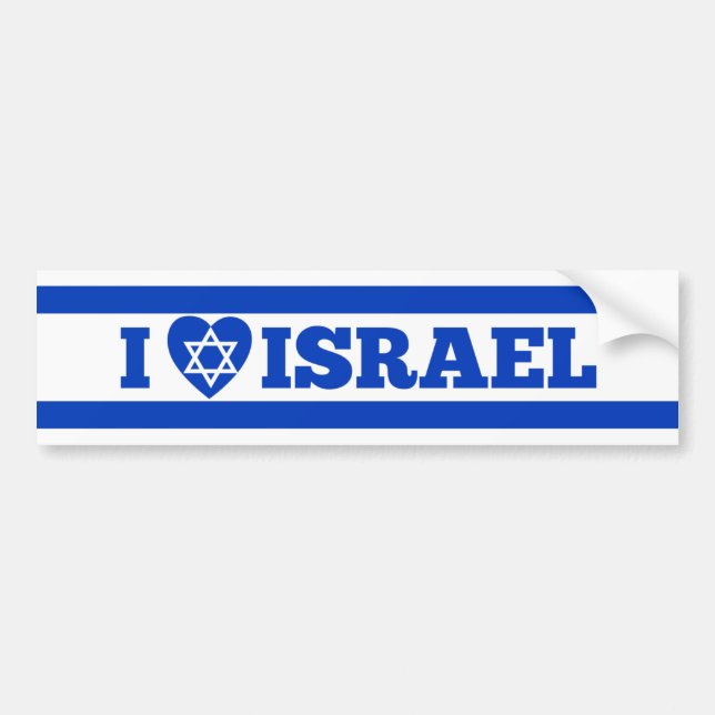 Autocollant De Voiture J'aime Israël (Devant)