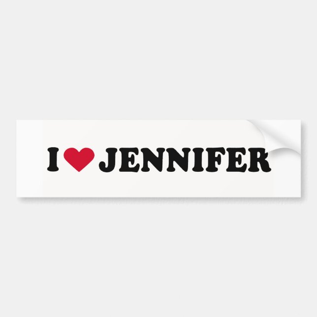 AUTOCOLLANT DE VOITURE J'AIME JENNIFER (Devant)