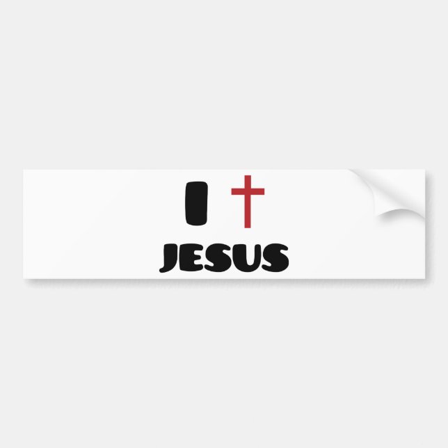 Autocollant De Voiture J'aime Jésus (Devant)