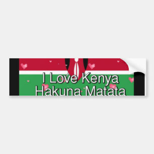 Autocollant De Voiture J'aime Kenya Hakuna Matata cool Drapeau couleurs