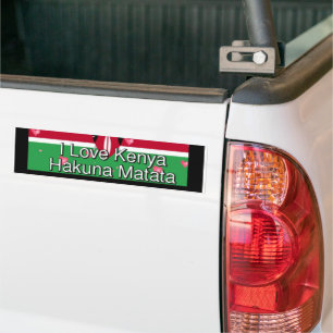 Autocollant De Voiture J'aime Kenya Hakuna Matata cool Drapeau couleurs