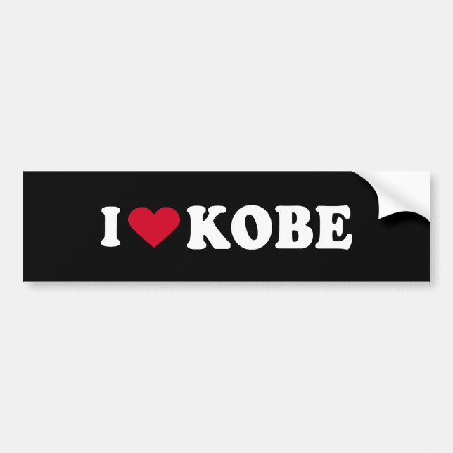 AUTOCOLLANT DE VOITURE J'AIME KOBE (Devant)