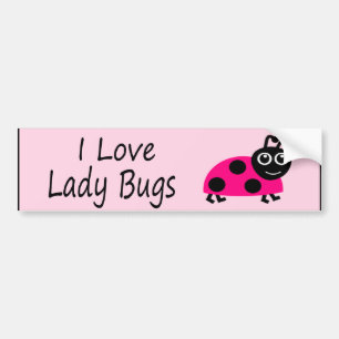 Autocollant De Voiture J'aime la coccinelle mignonne de coccinelles