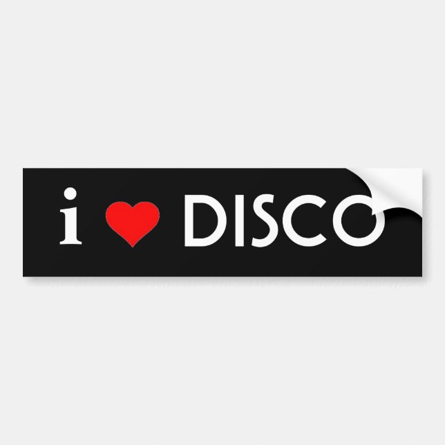 Autocollant De Voiture J'aime la disco (Devant)